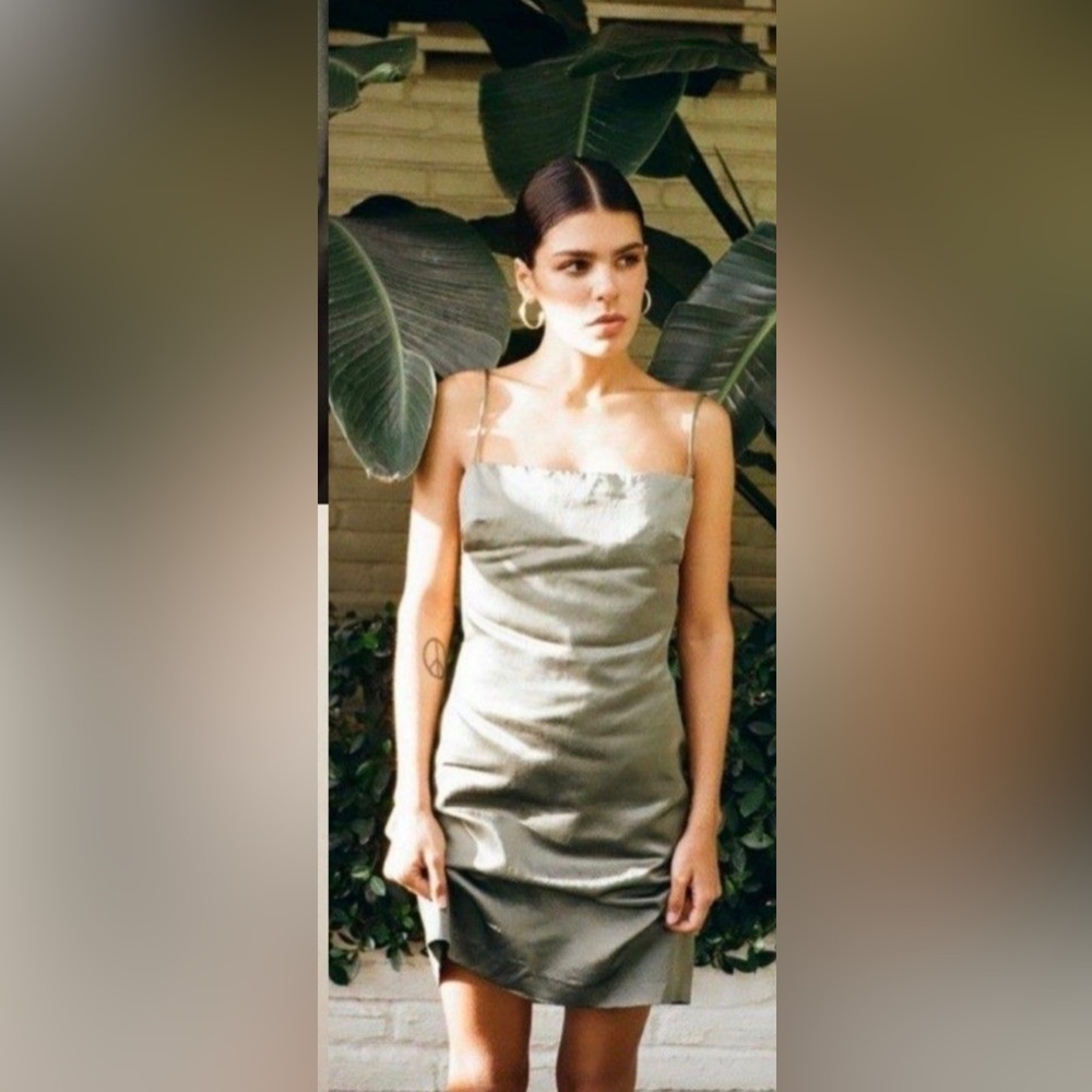 Elegant Silver Slip Dress